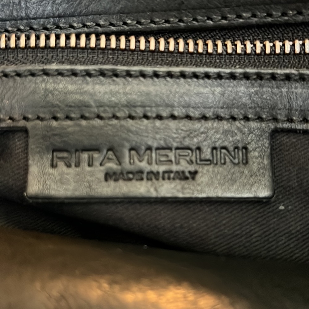 ๐๐RITA MERLINI WOVEN BAG BLACK GOLD LARGE HANDBAG MADE IN ITALY BASKET WEAVE - Picture 7 of 17